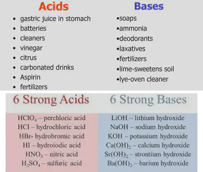 Examples of Acids & Bases